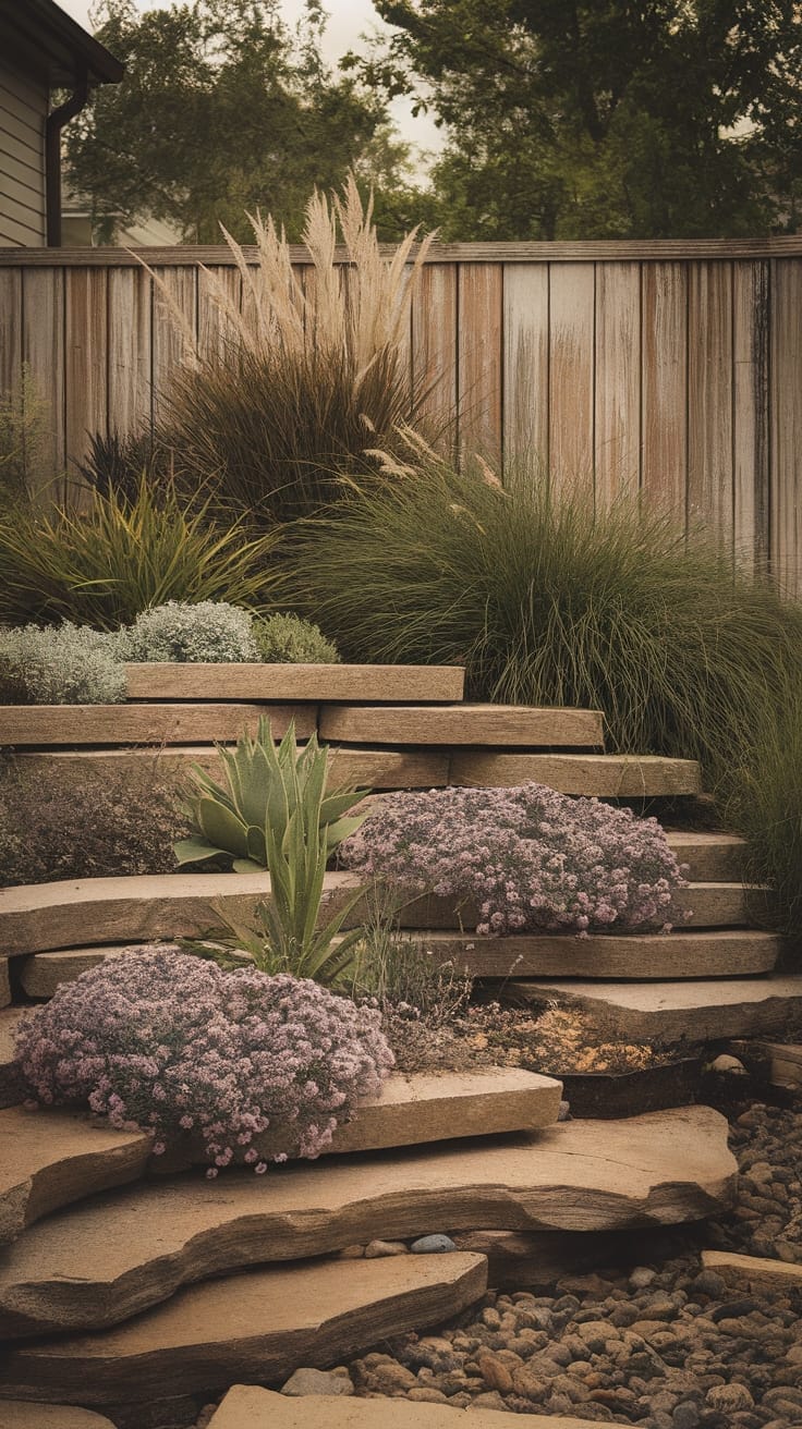 corner rock garden design