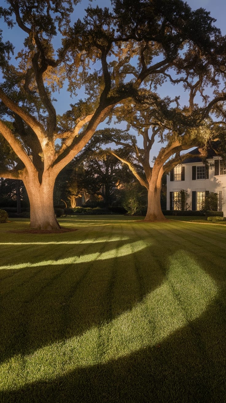 dramatic tree shadow illumination