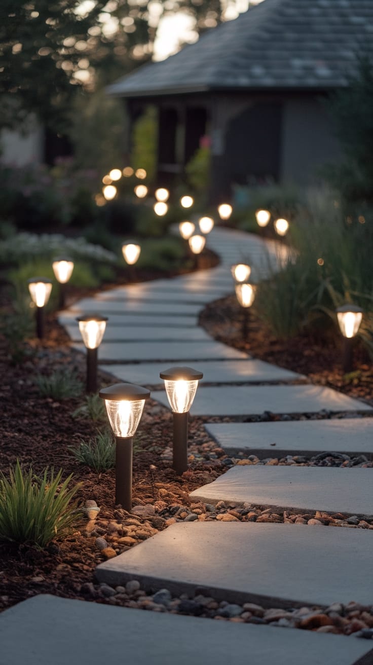 illuminated garden pathway safety
