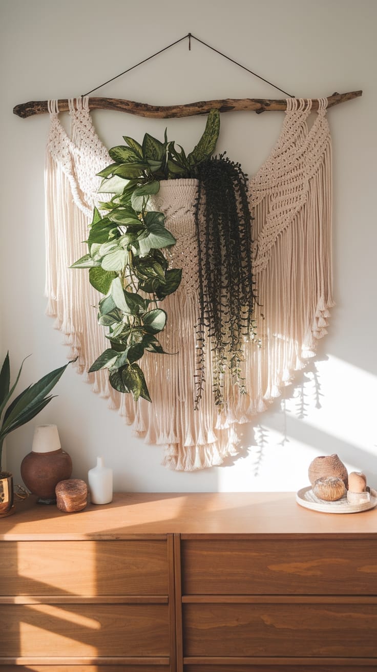 knotting art with greenery