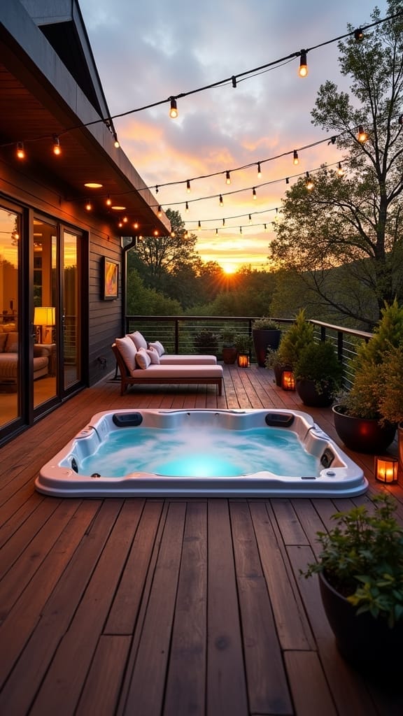 outdoor hot tub relaxation