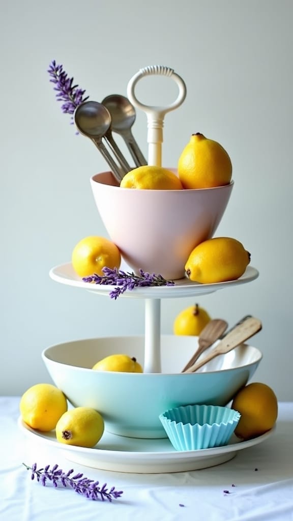 spring themed baking setup