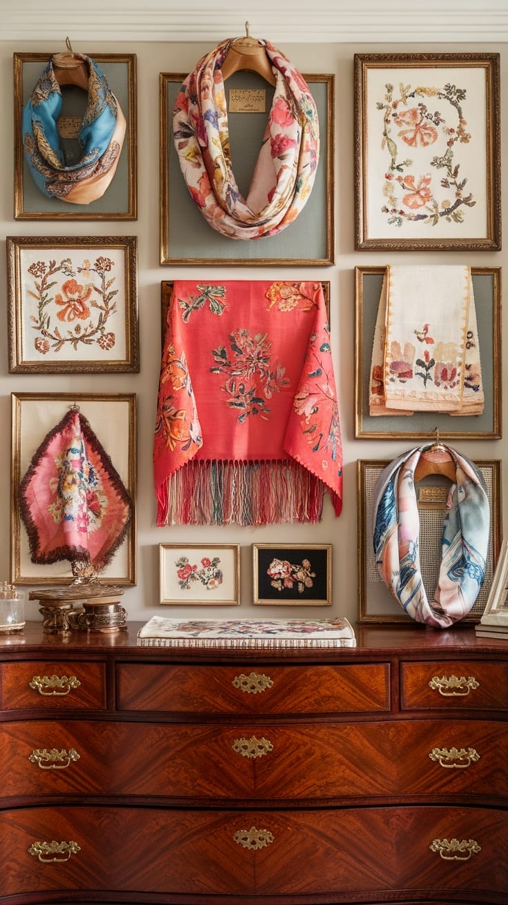 textile art framed display