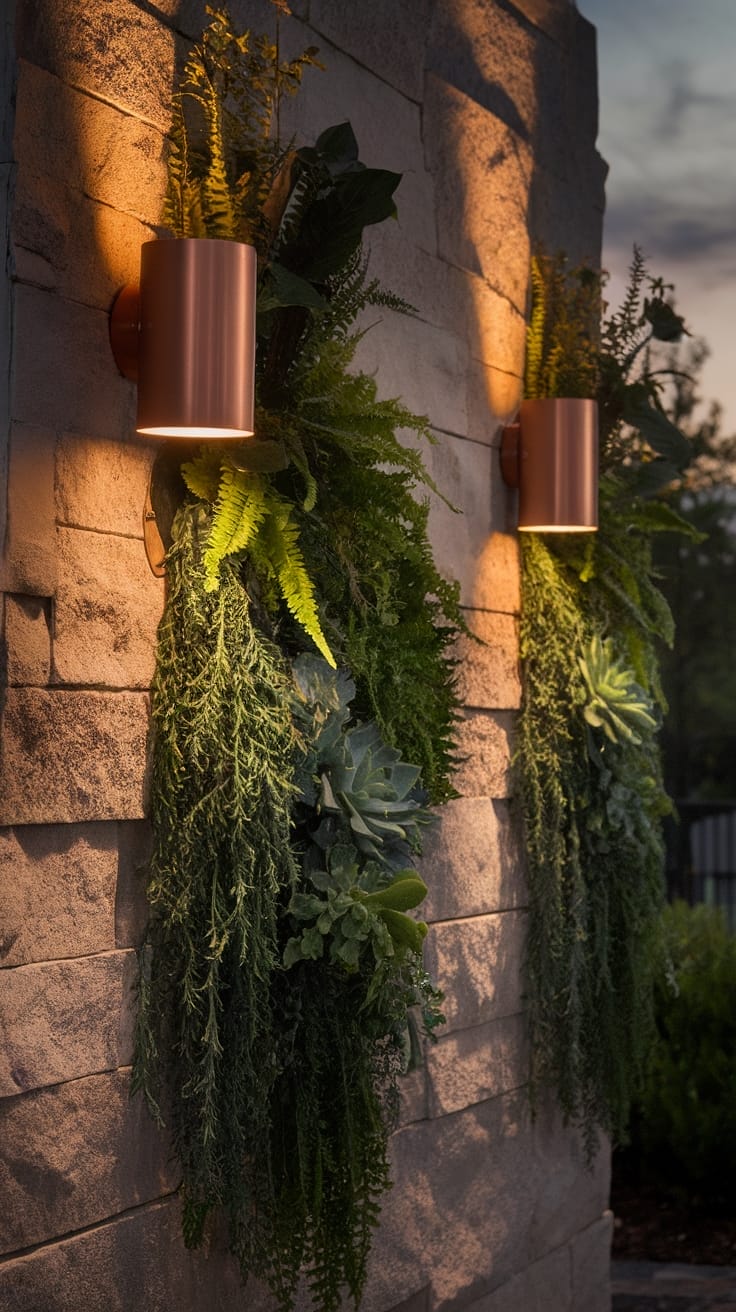 vertical garden wall sconces