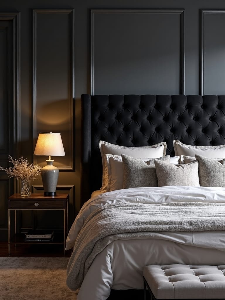 stylish black headboard designs