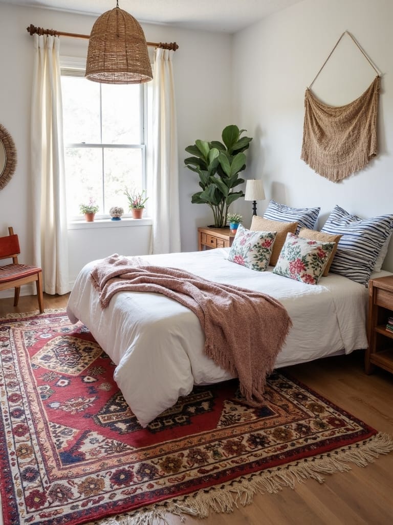 balanced boho pattern mixing