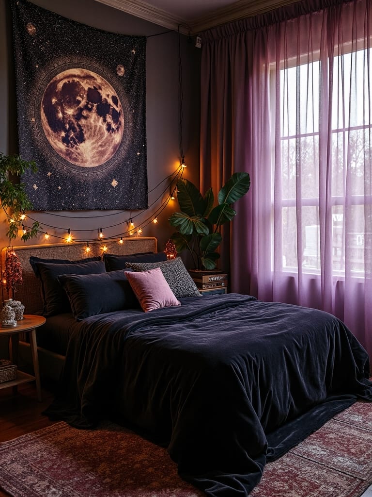 celestial boho dark dreamy sanctuary