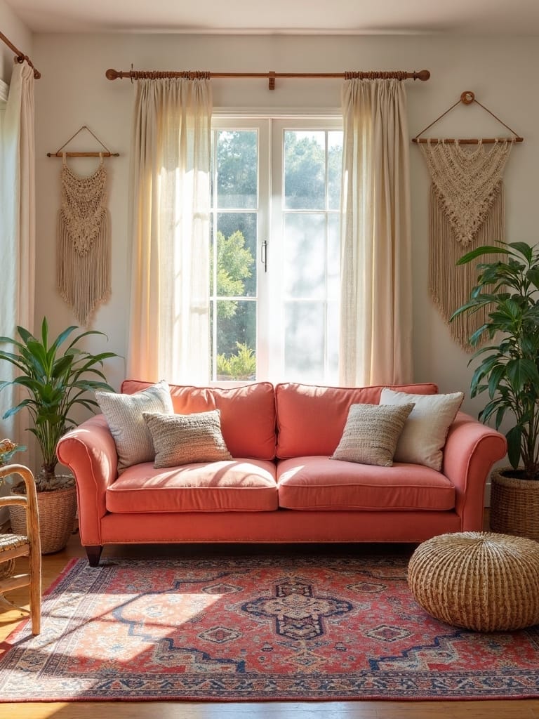 coral textured bohemian style