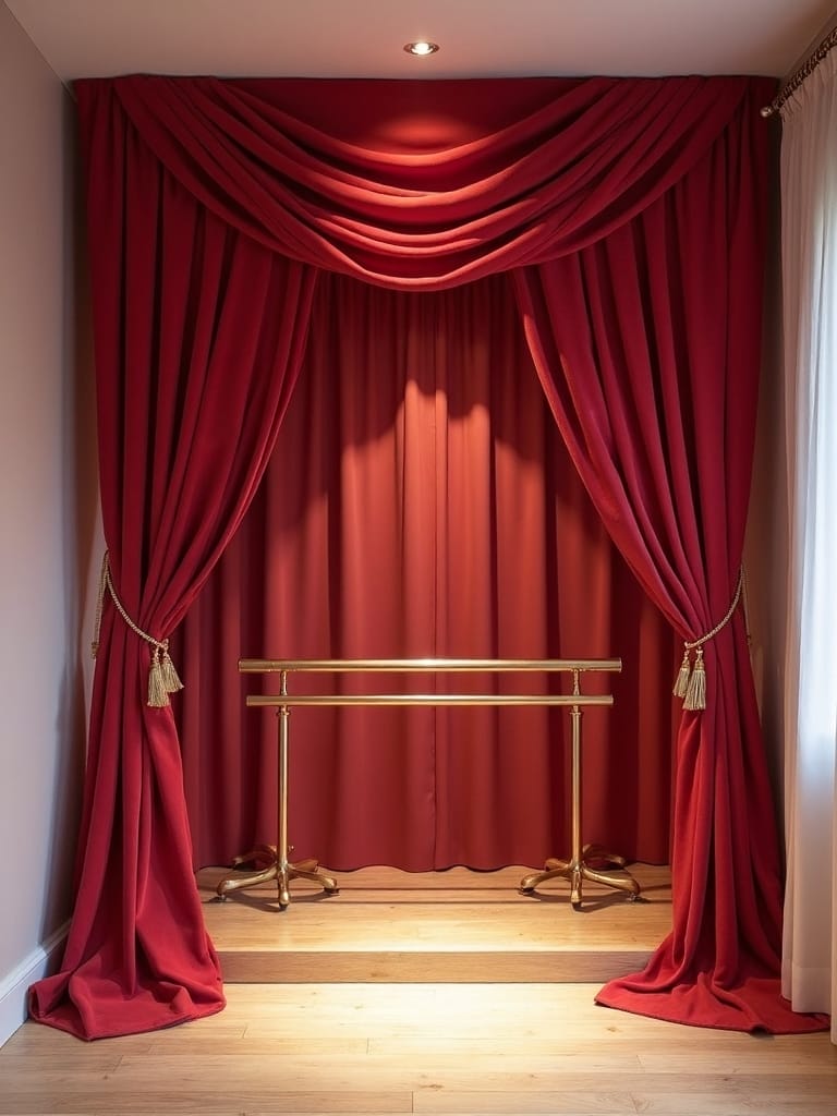 curtained performance stage corner