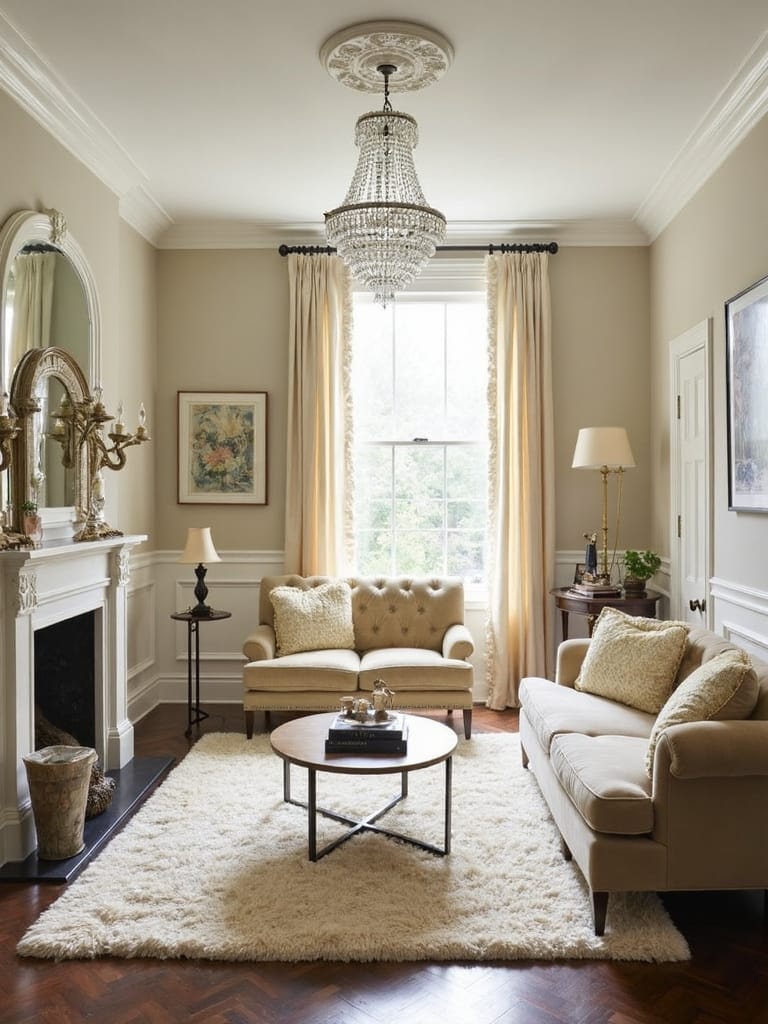 designated spaces with rugs