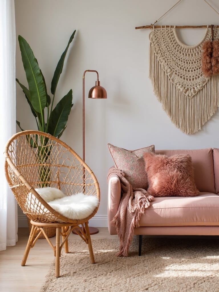 elegant rattan rose gold