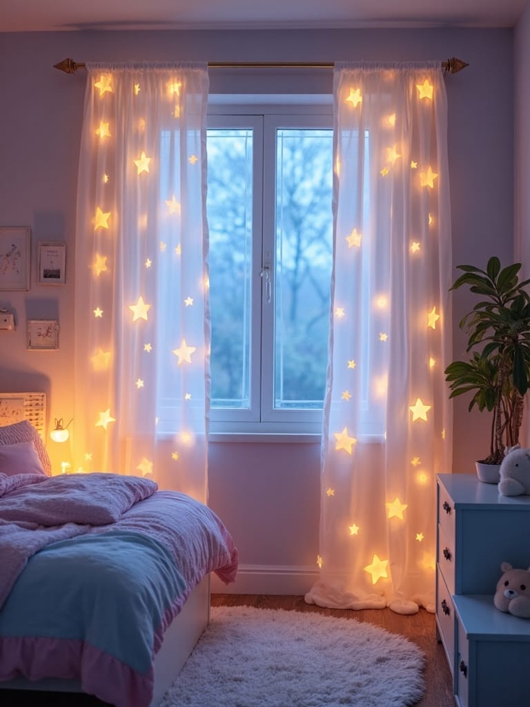 glow in the dark star curtains
