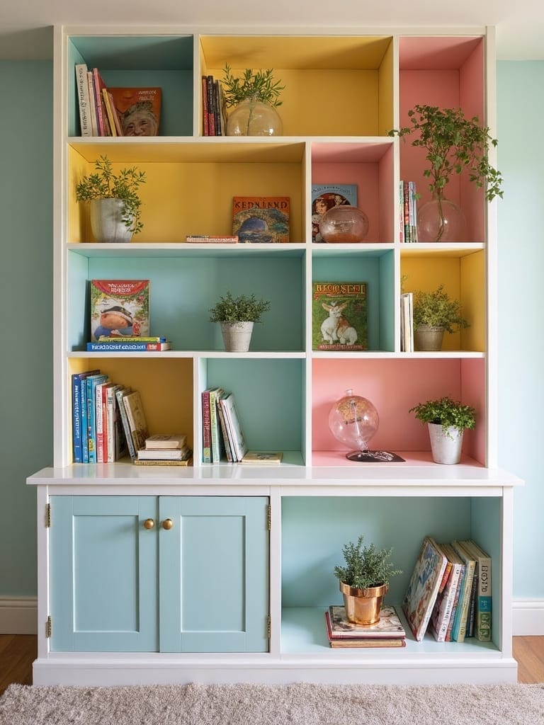 organized cubby book storage
