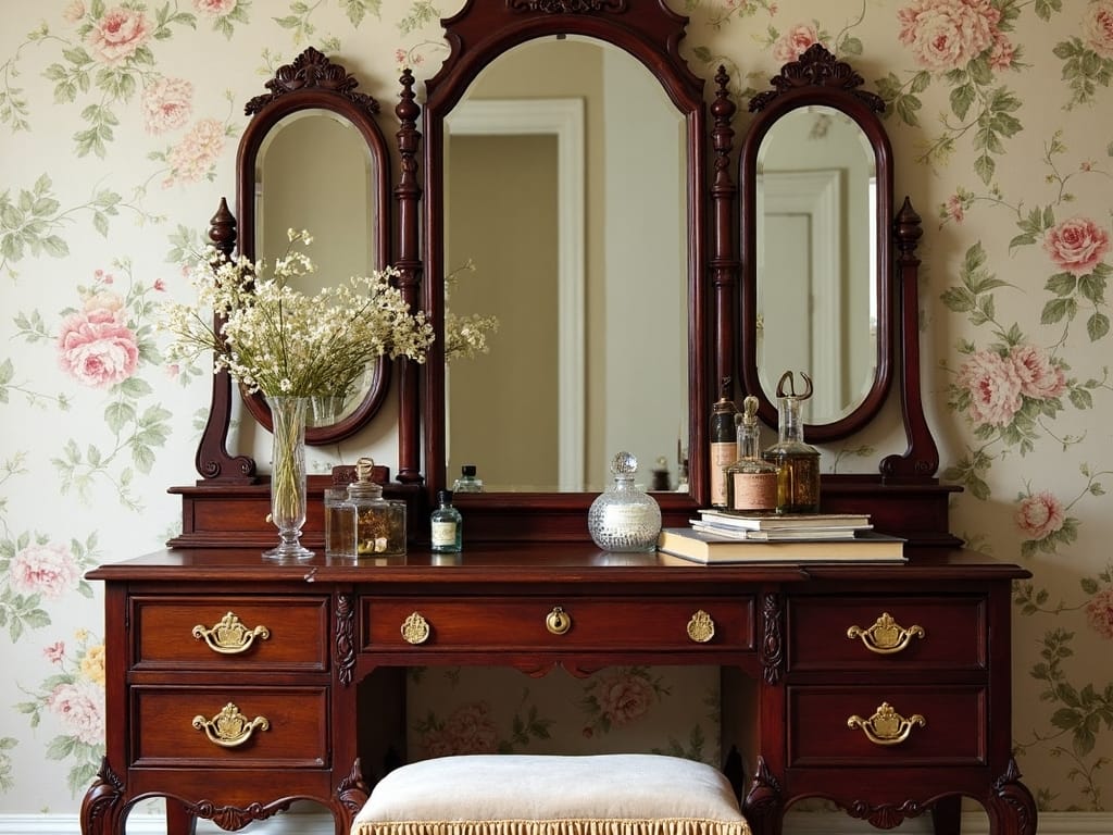 refined bohemian vintage dressing tables