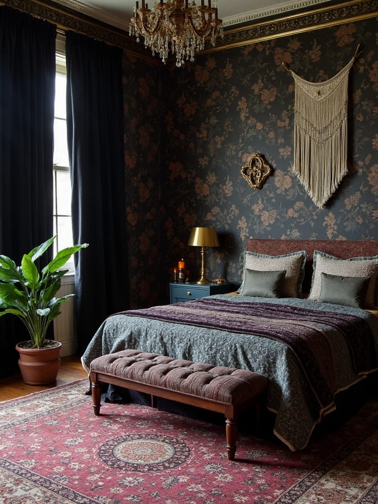 sophisticated dark cozy vintage retreat