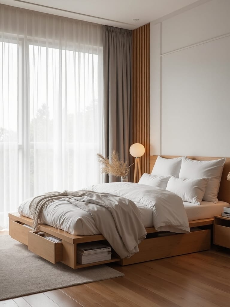 storage equipped low beds