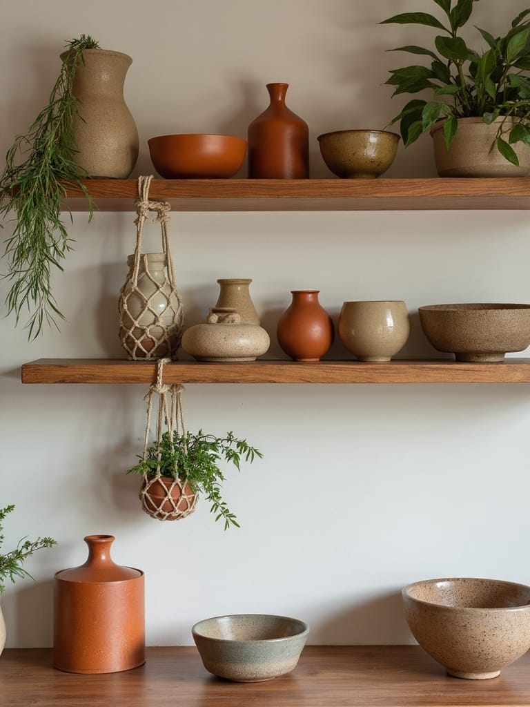 artisanal ceramic kitchen display