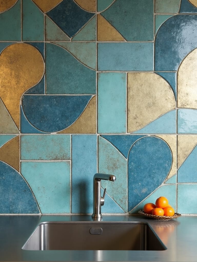 artistic abstract tile kitchen expressions