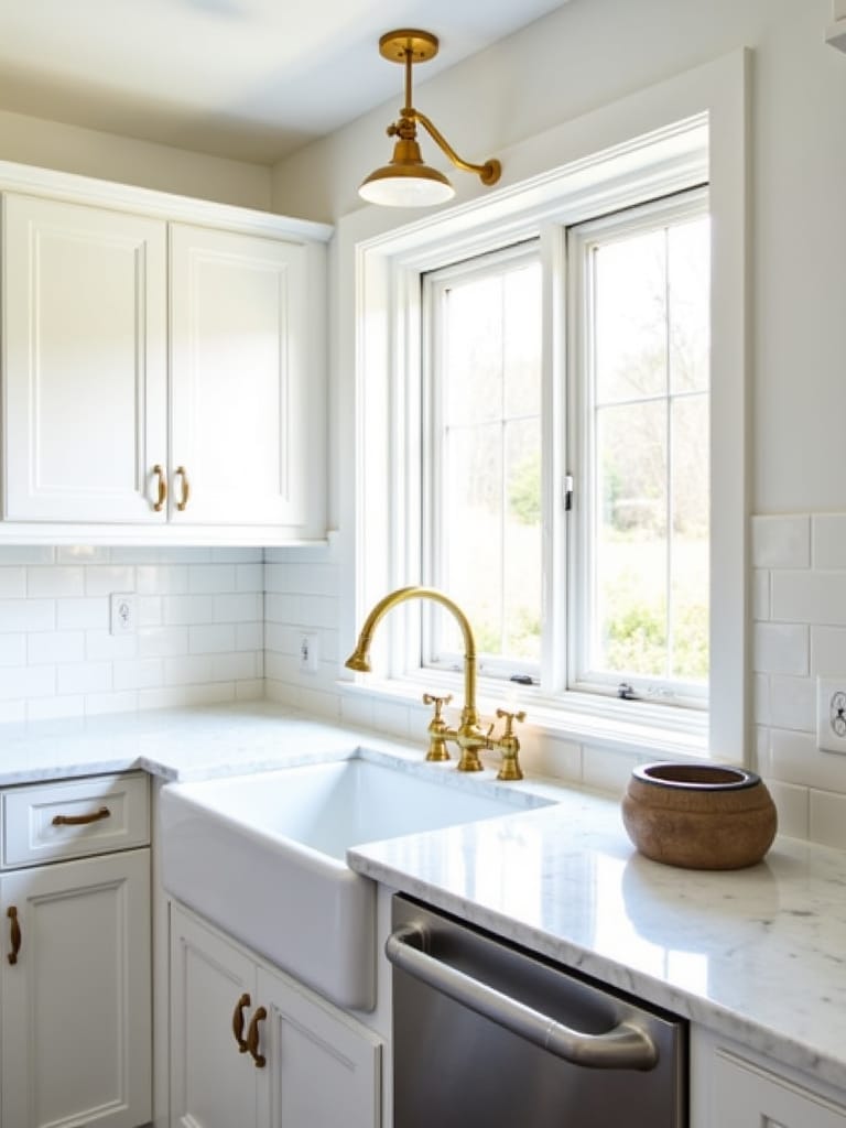 bright farmhouse white kitchen
