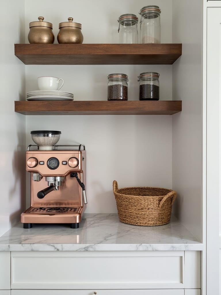 cohesive organized stylish coffee station