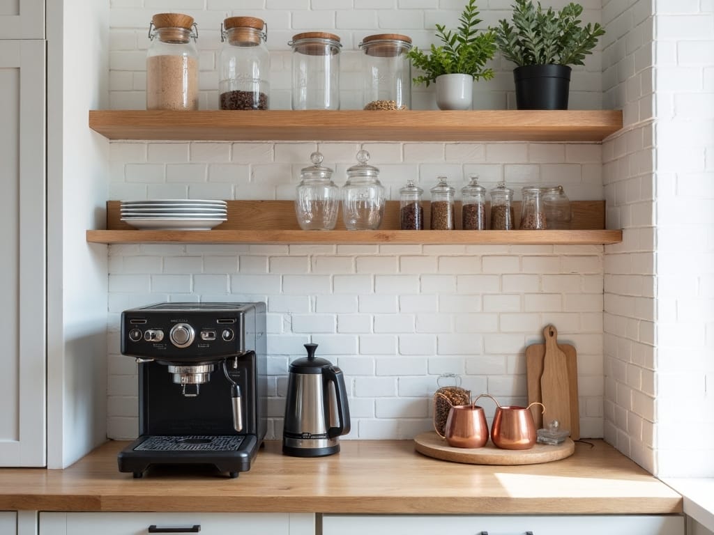 compact organized space saving coffee station