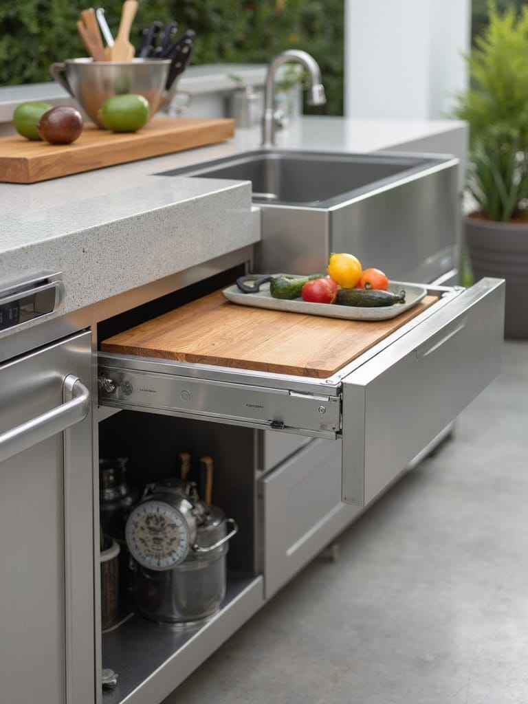 compact retractable space saving outdoor kitchens
