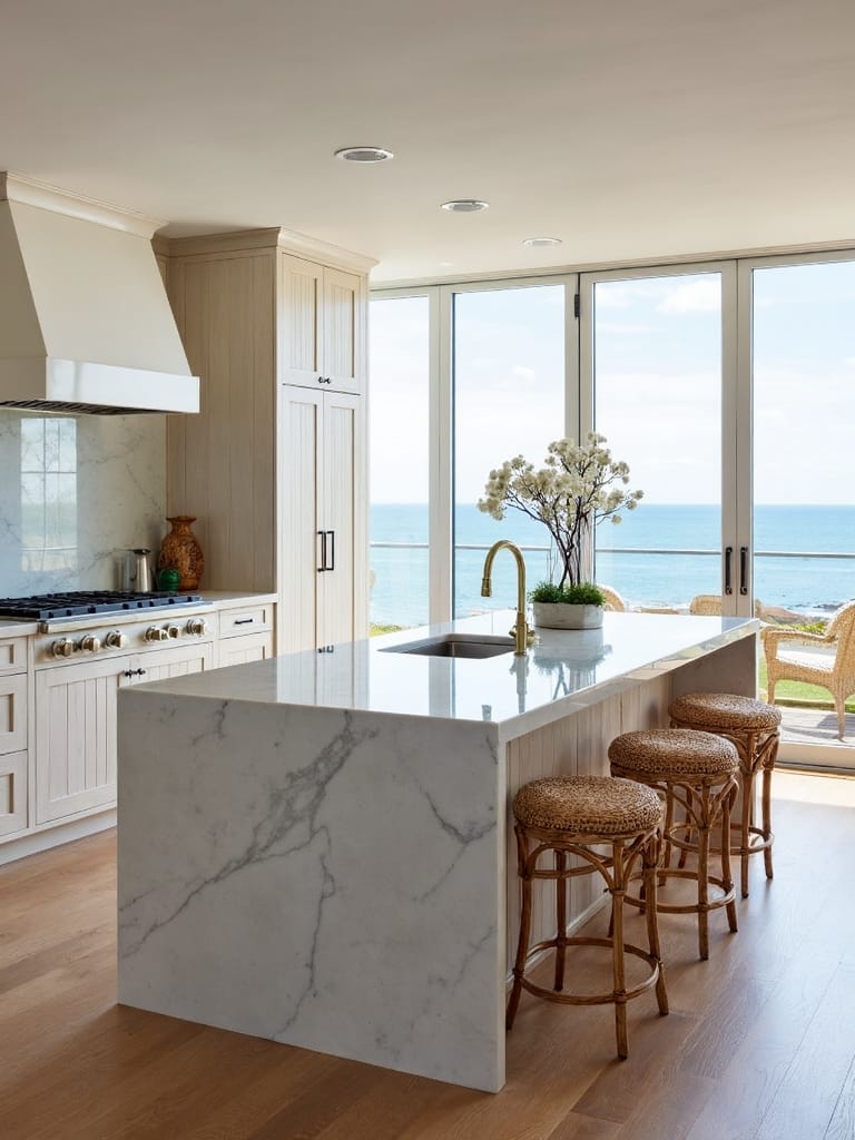 contemporary coastal kitchen islands