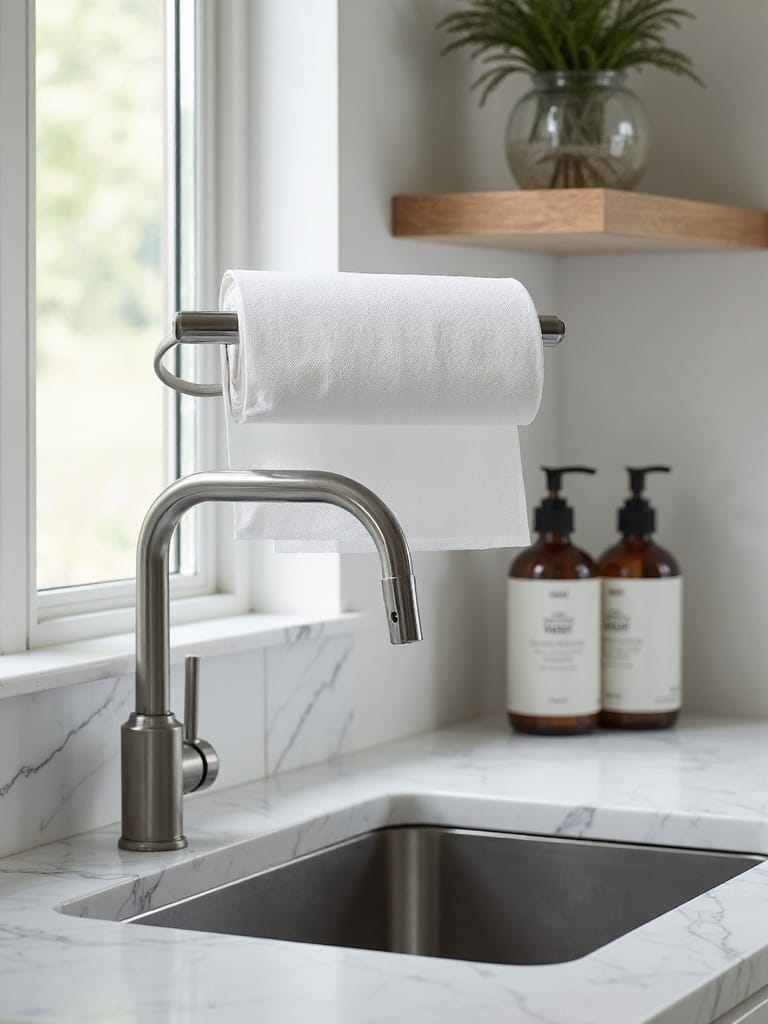 convenient paper towel holder placement