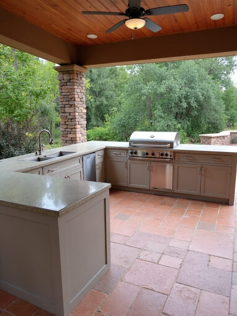 cozy outdoor cooking corner transformation