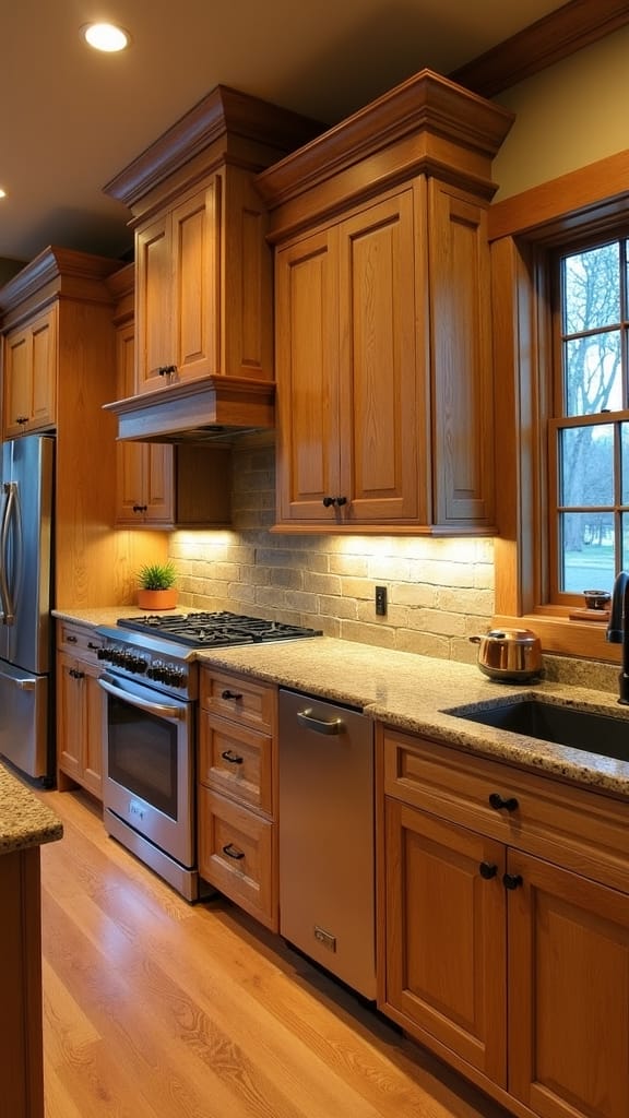 craftsman oak kitchen elegance
