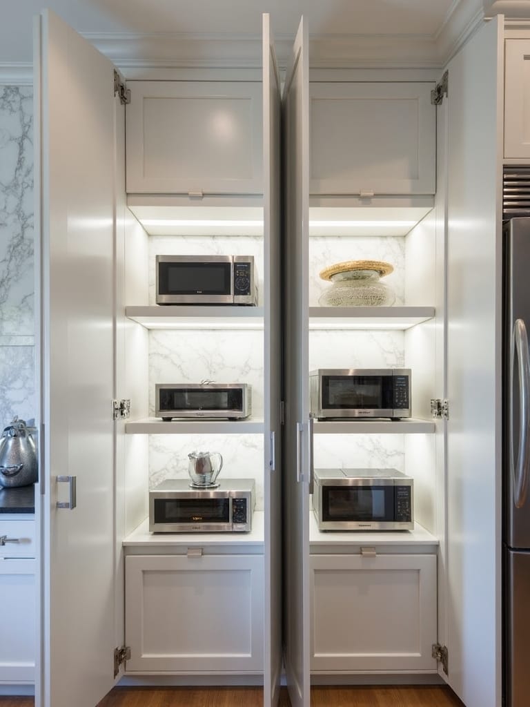dedicated appliance storage clean countertops