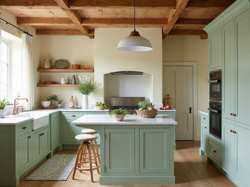 earthy transformative farmhouse kitchen colors