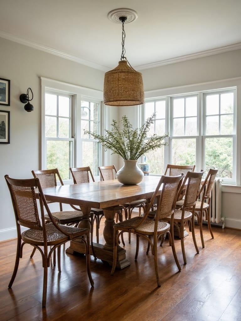 eclectic bohemian dining chair arrangements