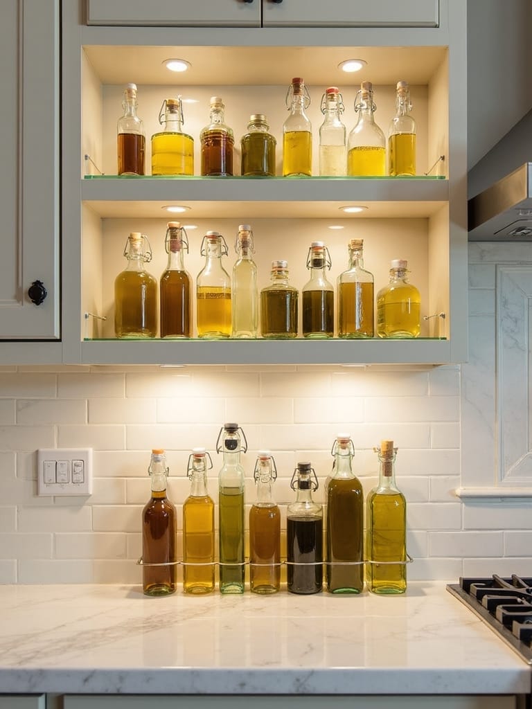efficient kitchen oil bottle organization