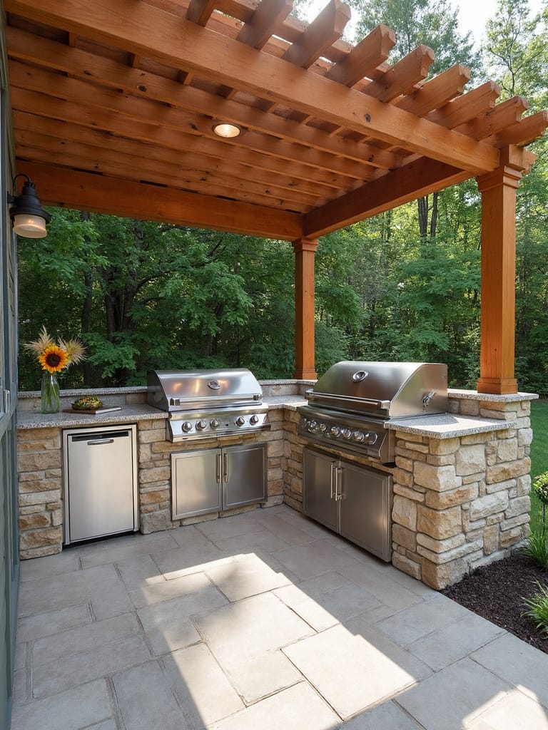 efficient outdoor corner kitchen