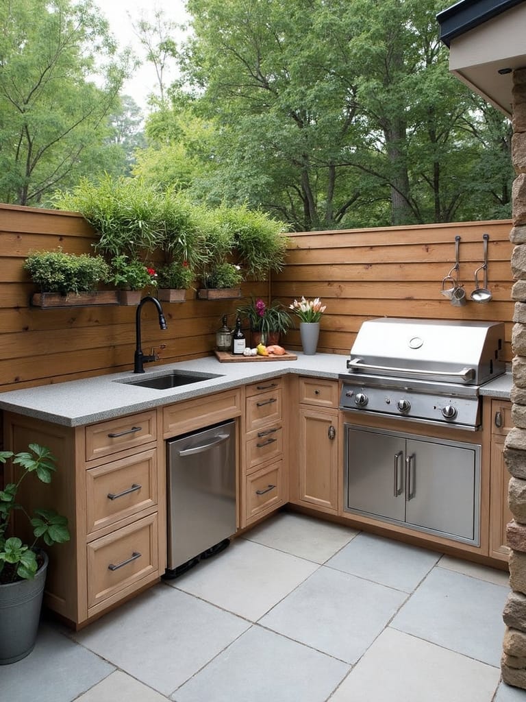 efficient small patio kitchen