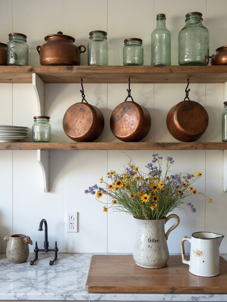 farmhouse decor with vintage charm