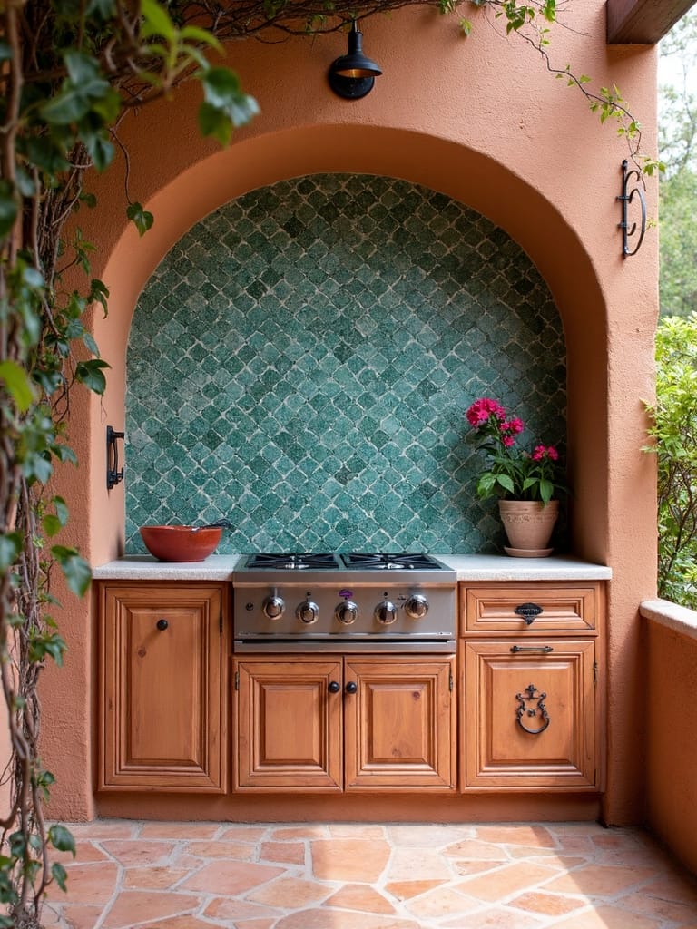 handcrafted zellige tile backsplash