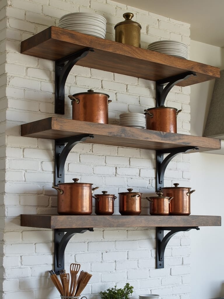 industrial rustic kitchen shelves