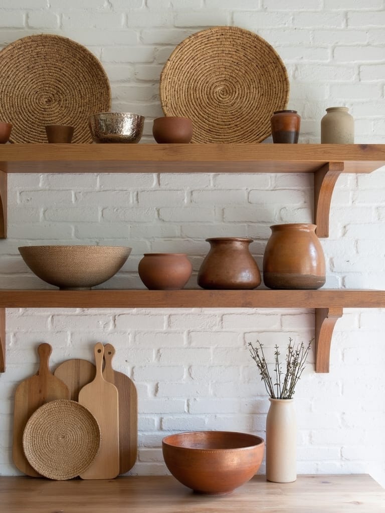 layered natural materials and textures