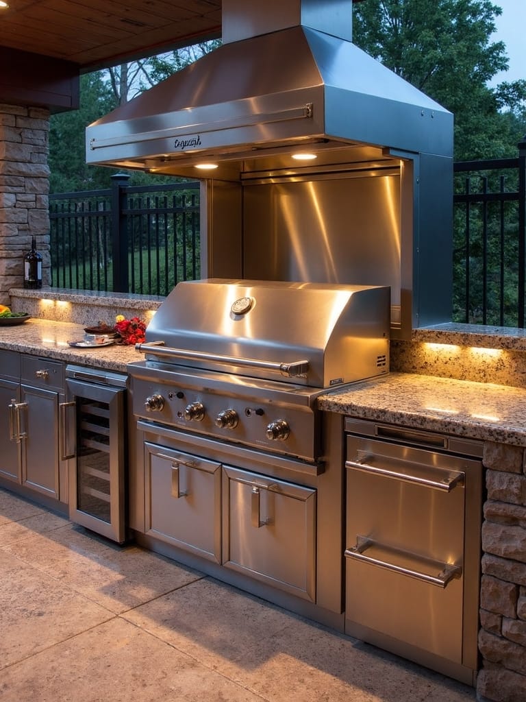 luxury outdoor kitchen appliances