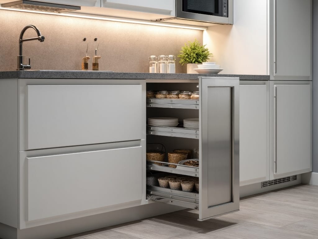 maximize kitchen storage with pull out pantry