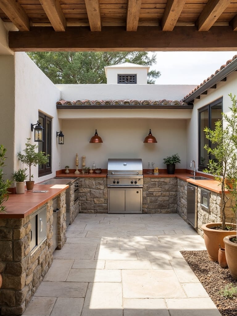 mediterranean outdoor kitchen charm