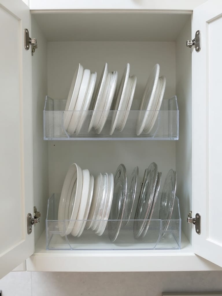 organized cabinet lid storage solution