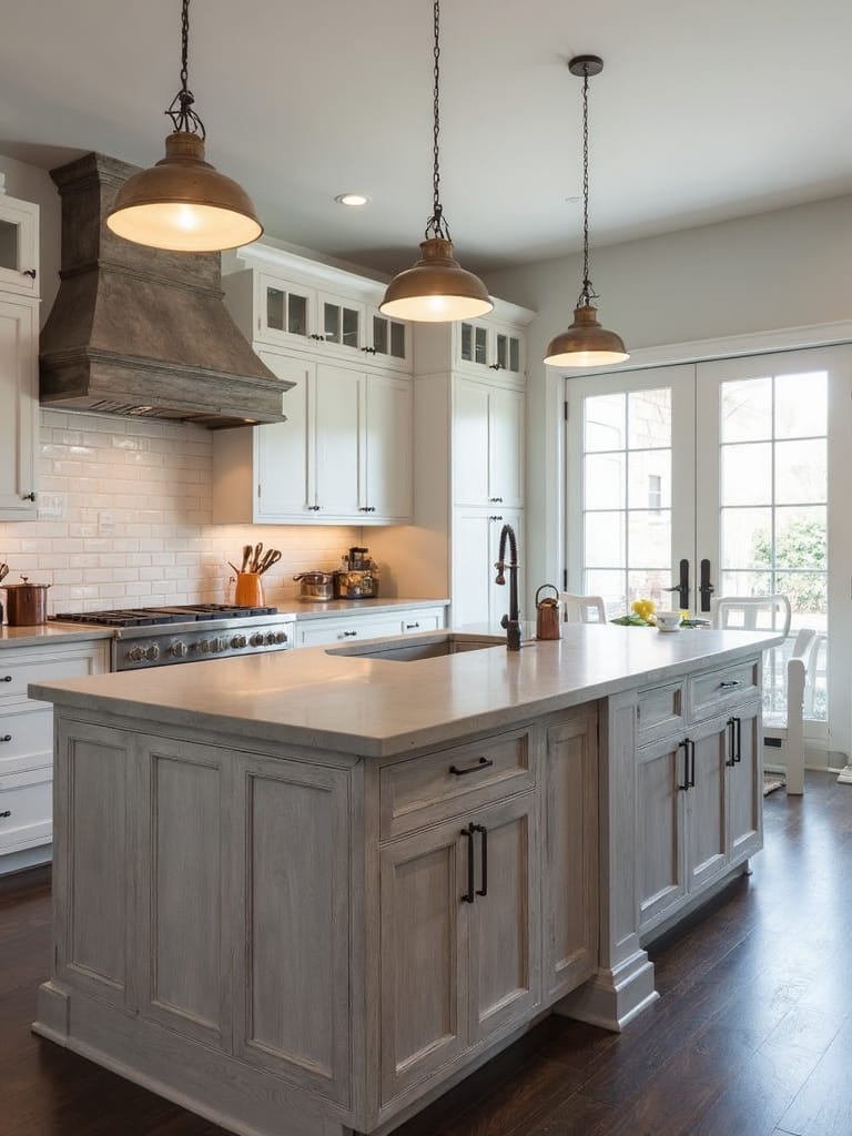rustic barnwood concrete contrasting centerpiece
