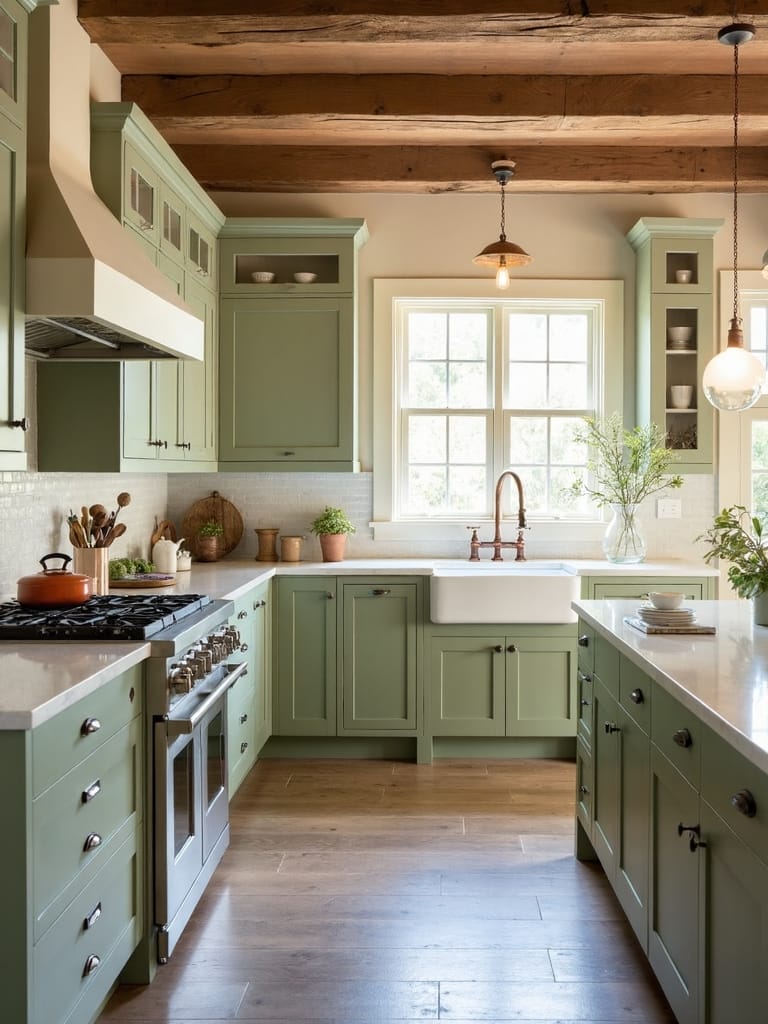 rustic farmhouse kitchen earthy paint colors