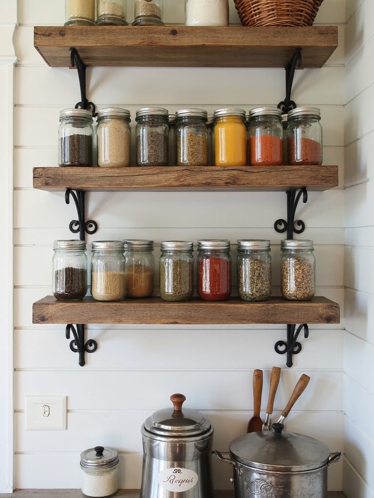 rustic farmhouse spice rack designs