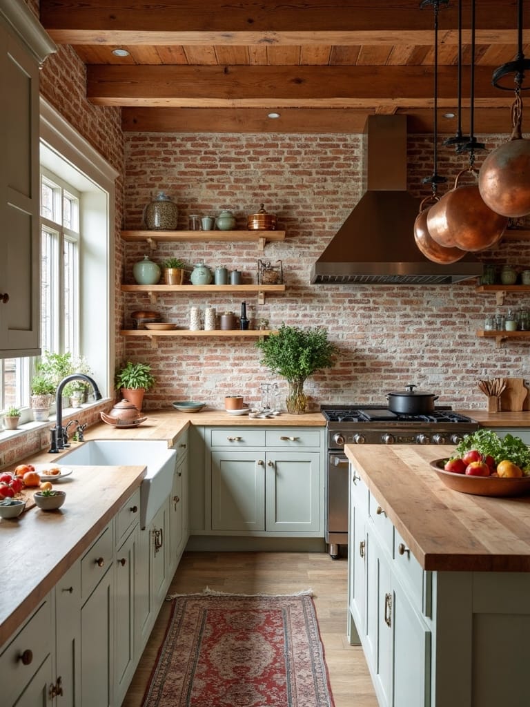 rustic farmhouse textural backsplash