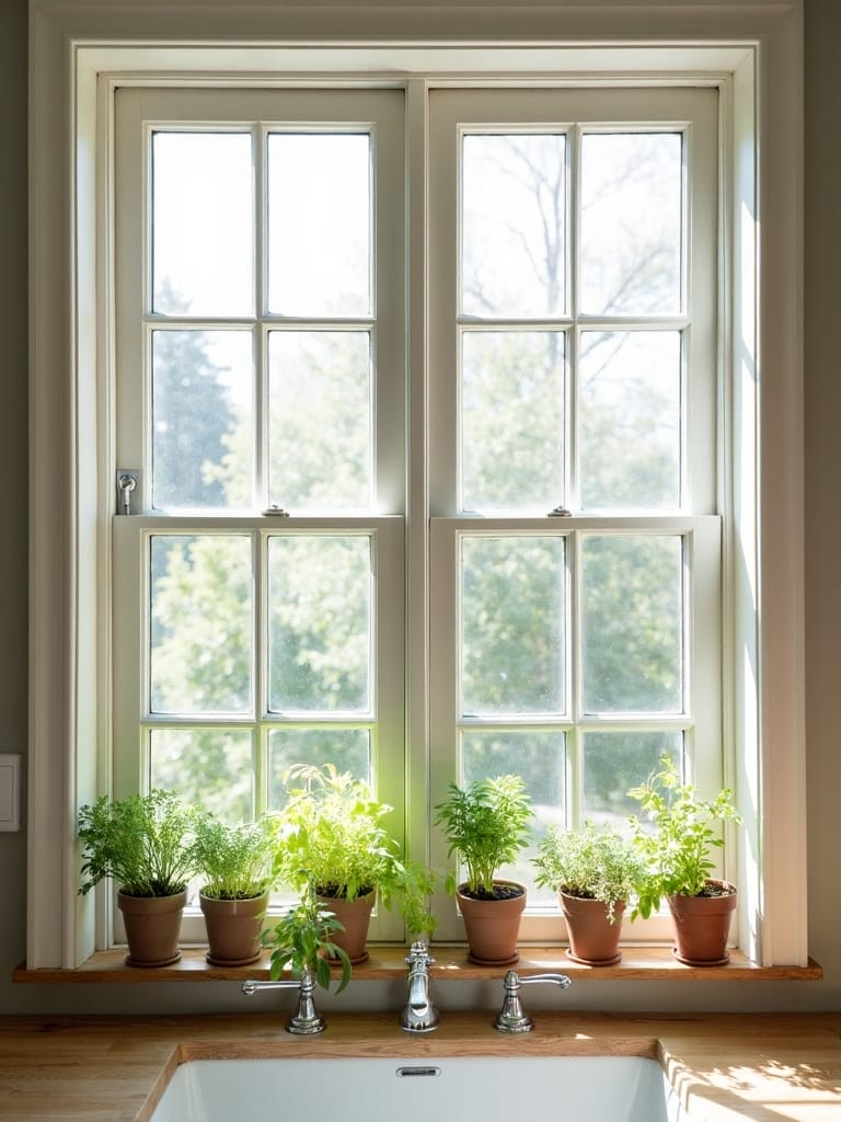 rustic kitchen multi panel window designs