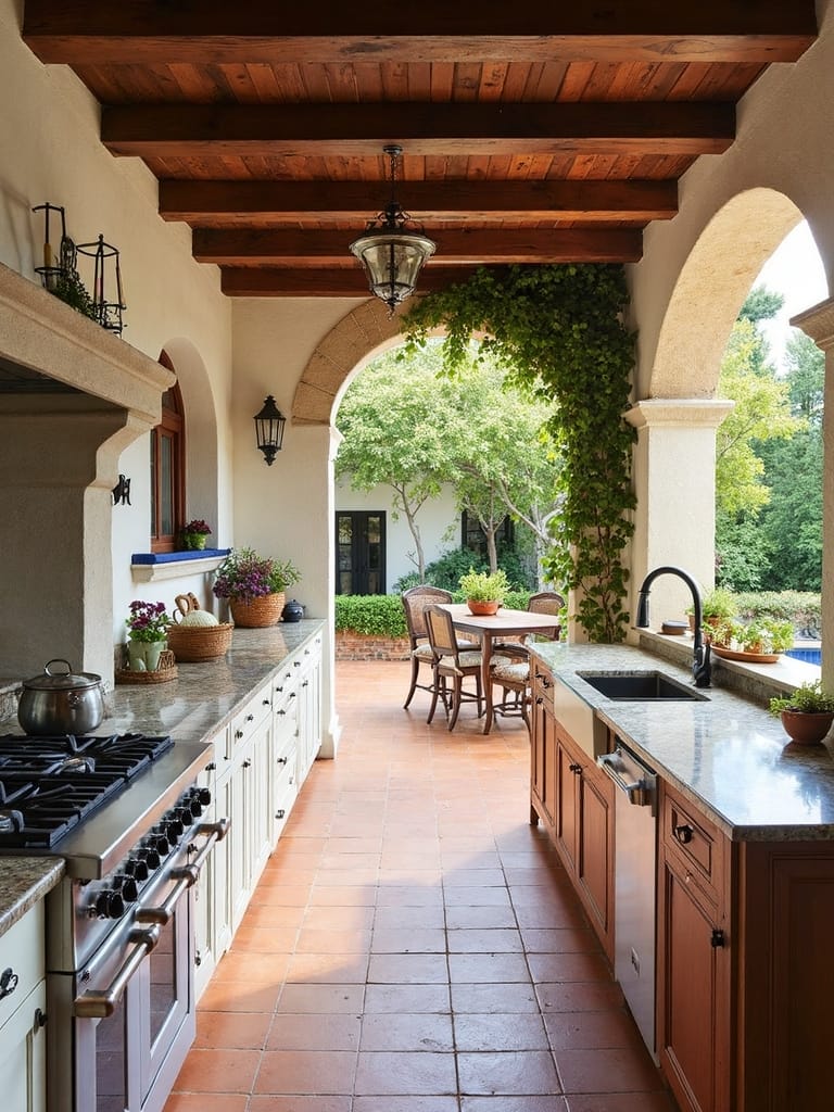 rustic mediterranean outdoor kitchen
